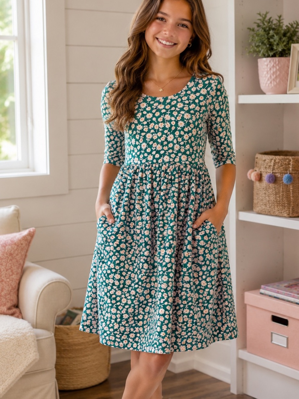 Hanna Andersson Skater Dress with Pockets size 12